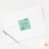 sinaasappelbloemen dankbare stickers, vierkante sticker (Envelop)