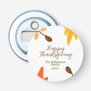 Sinaasappelgeel herfst gelukkig thanksgiving voeg button flesopener