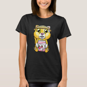 Sinaasappelkat drinkt aardbeimelk Kitten Meisjes B T-shirt