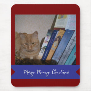 Sinaasappelkat, Foto Tekst Aanpassen ,Meowy Kerstm Muismat