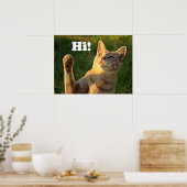 Sinaasappelkat zegt hallo! poster (Keuken)