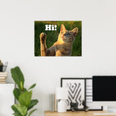 Sinaasappelkat zegt hallo! poster (Thuiskantoor)