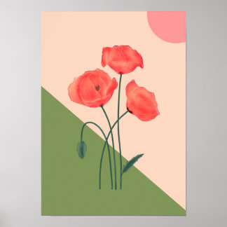 Sinaasappelklaproos Bloem Botanische Muurkunst Poster