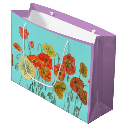 Sinaasappelklaproos bloemige waterverf cadeautas (Voorkant Gekanteld)