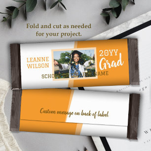 Sinaasappelkleurige Afstudeer Custom Candy Bar Ver Flyer