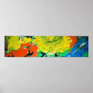 Sinaasappelkleurige Gator met een Gele Afro Poster