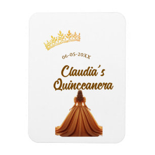 Sinaasappelkleurige quinceanera prinses kroon verj magneet