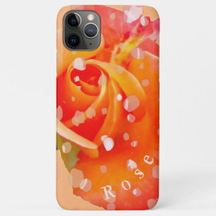 Sinaasappelroos met bloemblaadjes en jouw naam iPhone 11 pro max hoesje