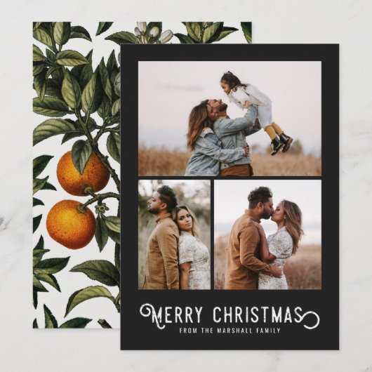  Sinaasappels 3 Foto-collage kerstmis Feestdagenkaart (Voorkant / Achterkant)