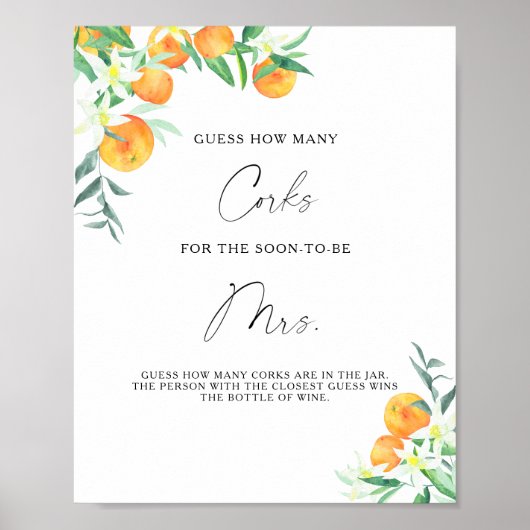 Sinaasappels aan een tak - Raad hoeveel kurken Poster (Voorkant)