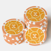 Sinaasappels aangepaste monogram pokerchips (Opstapeling)