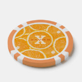 Sinaasappels aangepaste monogram pokerchips (Enkel)