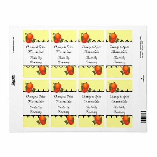  Sinaasappels Baking, Canning of Zeep Label (Full Sheet)