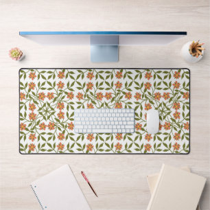Sinaasappels bloemen, bloemenmotief, groen, boho bureaumat
