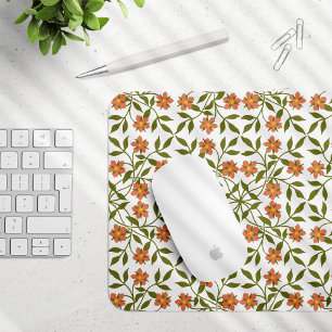 Sinaasappels bloemen, bloemenmotief, groen, boho muismat