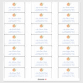 Sinaasappels Blue Text Guest Envelope Adresetikett Sticker (Vel)