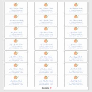 Sinaasappels Blue Text Guest Envelope Adresetikett Sticker