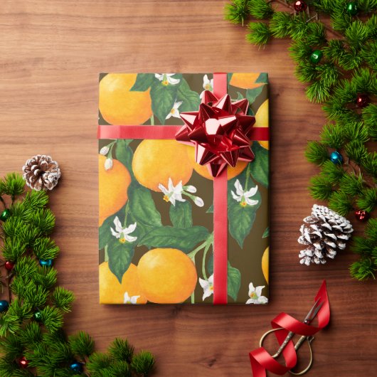 Sinaasappels Cadeaupapier (Feestdagen Geschenken)