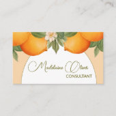 Sinaasappels Citrus Moderne Waterverf QR Code Visitekaartje (Voorkant)