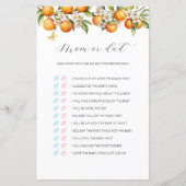 Sinaasappels Citrus Moeder of Pap Baby shower spel (Voorkant)