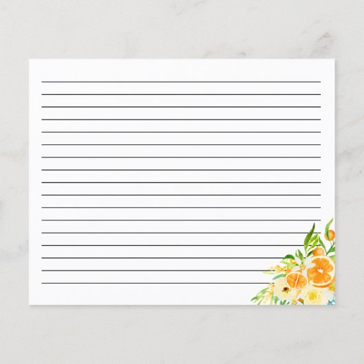 Sinaasappels Citrus Recept Kaart (Achterkant)