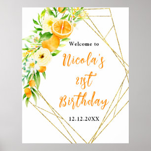 Sinaasappels Citrus Verjaardag Welkom Poster