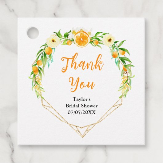 Sinaasappels Citrus Vrijgezellenfeest Dank u Bedankjes Labels (Voorkant)