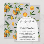 Sinaasappels Citrus Wedding Invitation Kaart (Voorkant / Achterkant)
