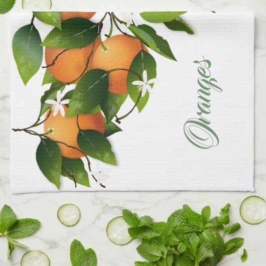 Sinaasappels Citrusvruchten Botanisch Theedoek (Gevouwen)