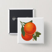 Sinaasappels  Crate Art Vierkante Button 5,1 Cm (Voorkant /achterkant)