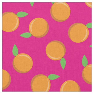 Sinaasappels Cute Fruit Kitchen Roze Stof