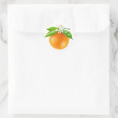 Sinaasappels en bloemen ronde sticker (Tas)