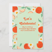 Sinaasappels en Daisies Foto Verjaardagsfeest Kaart (Achterkant)