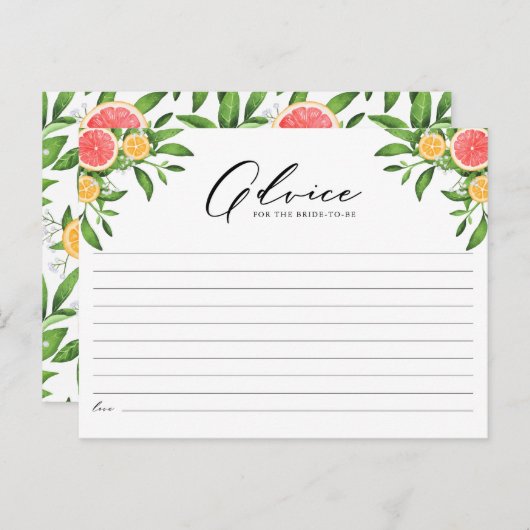 Sinaasappels en grapefruits Advice for the Bride-t Briefkaart (Voorkant / Achterkant)