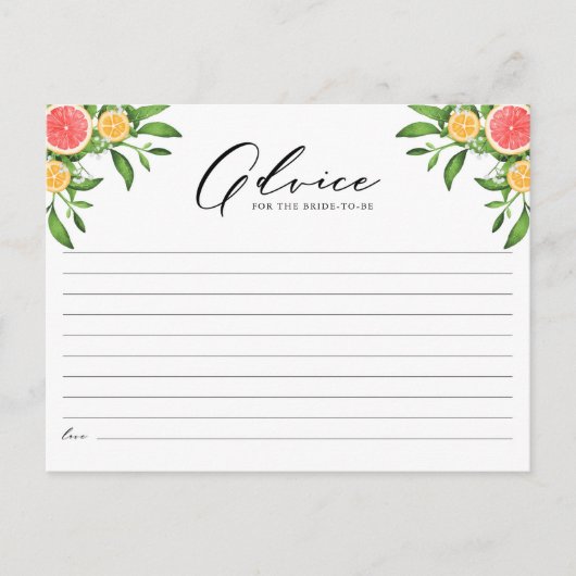 Sinaasappels en grapefruits Advice for the Bride-t Briefkaart (Voorkant)