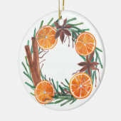 Sinaasappels en kaneel keramisch ornament (Links)