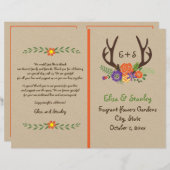 Sinaasappels en monogram huwelijksprogramma voor b (Voorkant / Achterkant)