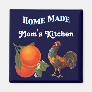 Sinaasappels en Rooster Crate Art Magnet Magneet