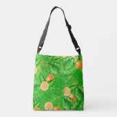 Sinaasappels en tropische bladeren crossbody tas (Achterkant)
