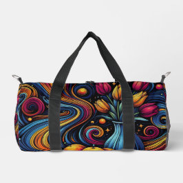 sinaasappels en tulpen kleurrijk kunstwerk plunjezak