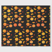 Sinaasappels fruitpatroon cadeaupapier (Vlak)