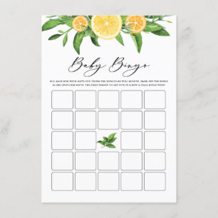 Sinaasappels Garland Baby shower Bingo Game Informatiekaartje