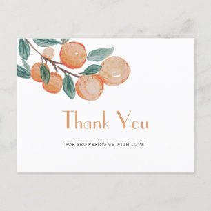 Sinaasappels Green Leaf Baby shower Bedankt Briefkaart