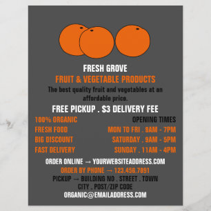 Sinaasappels, Greengrocers Adverteren Flyer