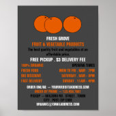 Sinaasappels, groenteboeren Adverteren Poster (Voorkant)
