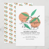 Sinaasappels Hand Drawn Citrus Greenery Wedding Kaart (Voorkant / Achterkant)