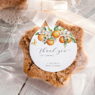Sinaasappels Helder Citrus Bloemige Baby Shower Be Ronde Sticker