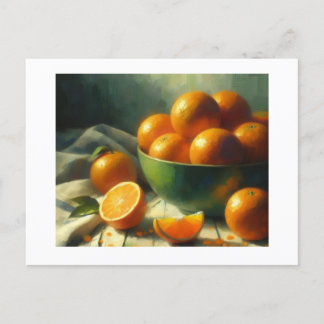 Sinaasappels in Green Bowl Stilleven, Briefkaart