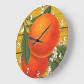 Sinaasappels kunstwandklok grote klok (Hoek)