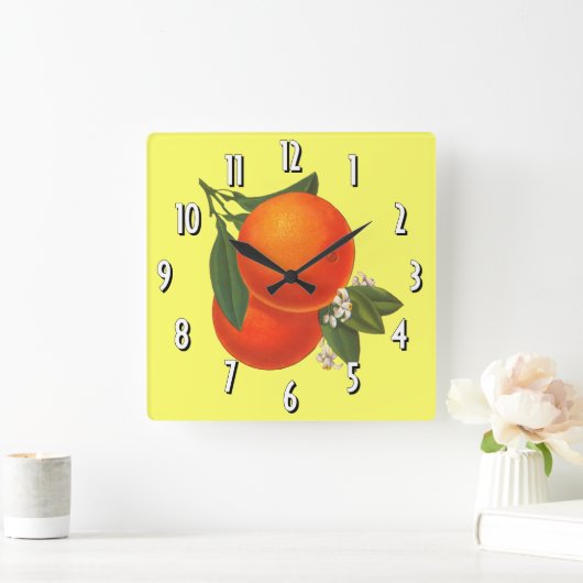 Sinaasappels kunstwandklok vierkante klok (Huis)